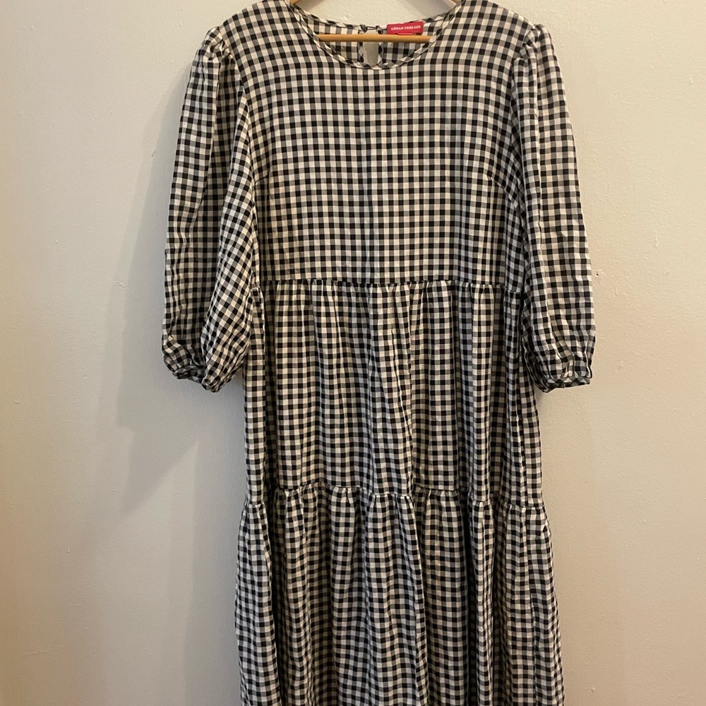 Stylish Black and White Checkered  Dress